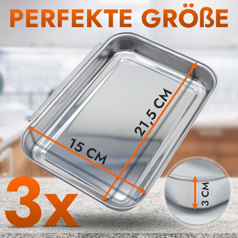 3-teiliges Panierset-Set aus Edelstahl - Spülmaschinengeeignet - Perfekt für Schnitzel – Bild 2