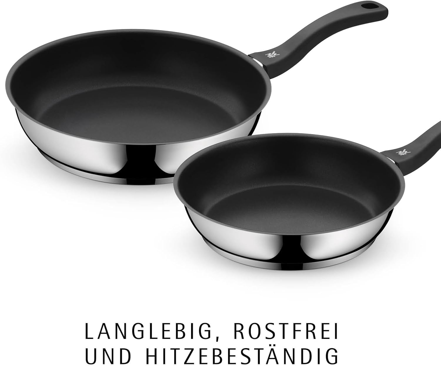 WMF Devil 2-Piece Frying Pan Set, 28 cm+24 cm, Induction Frying Pan, Coated Cromargan Stainless Steel, Plastic Handle – Bild 3