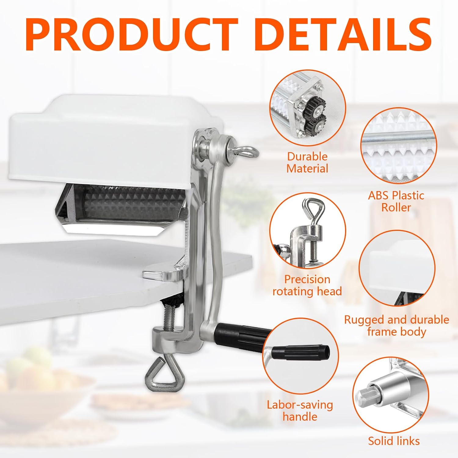 Meat Tenderiser Machine, Metal Meat Tenderiser Tenderiser Hand Crank Steaker Meat Tenderiser Cube, Household Small Tenderiser for Tenderising Meat, Chicken, Steaks, Pork – Bild 3