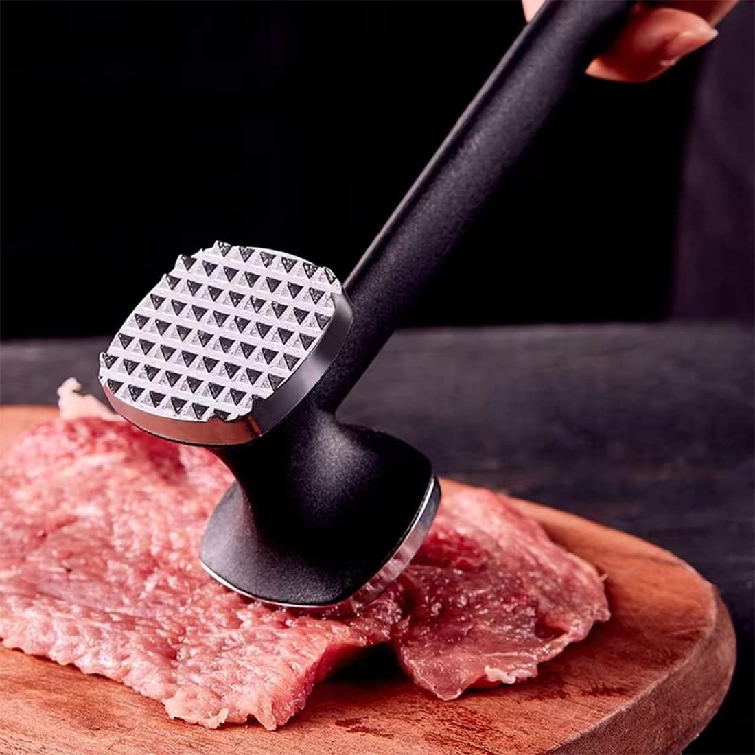 Meat Tenderiser, Double-Sided Stainless Steel Meat Tenderiser with Non-Slip Handle, Meat Hammer for Steak, Chicken, Pork, Dishwasher Safe – Bild 6