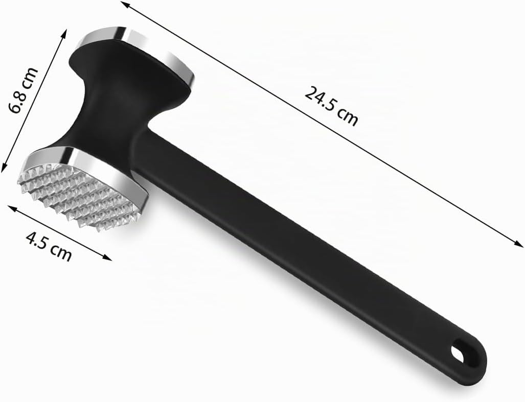 Meat Tenderiser, Double-Sided Stainless Steel Meat Tenderiser with Non-Slip Handle, Meat Hammer for Steak, Chicken, Pork, Dishwasher Safe – Bild 2