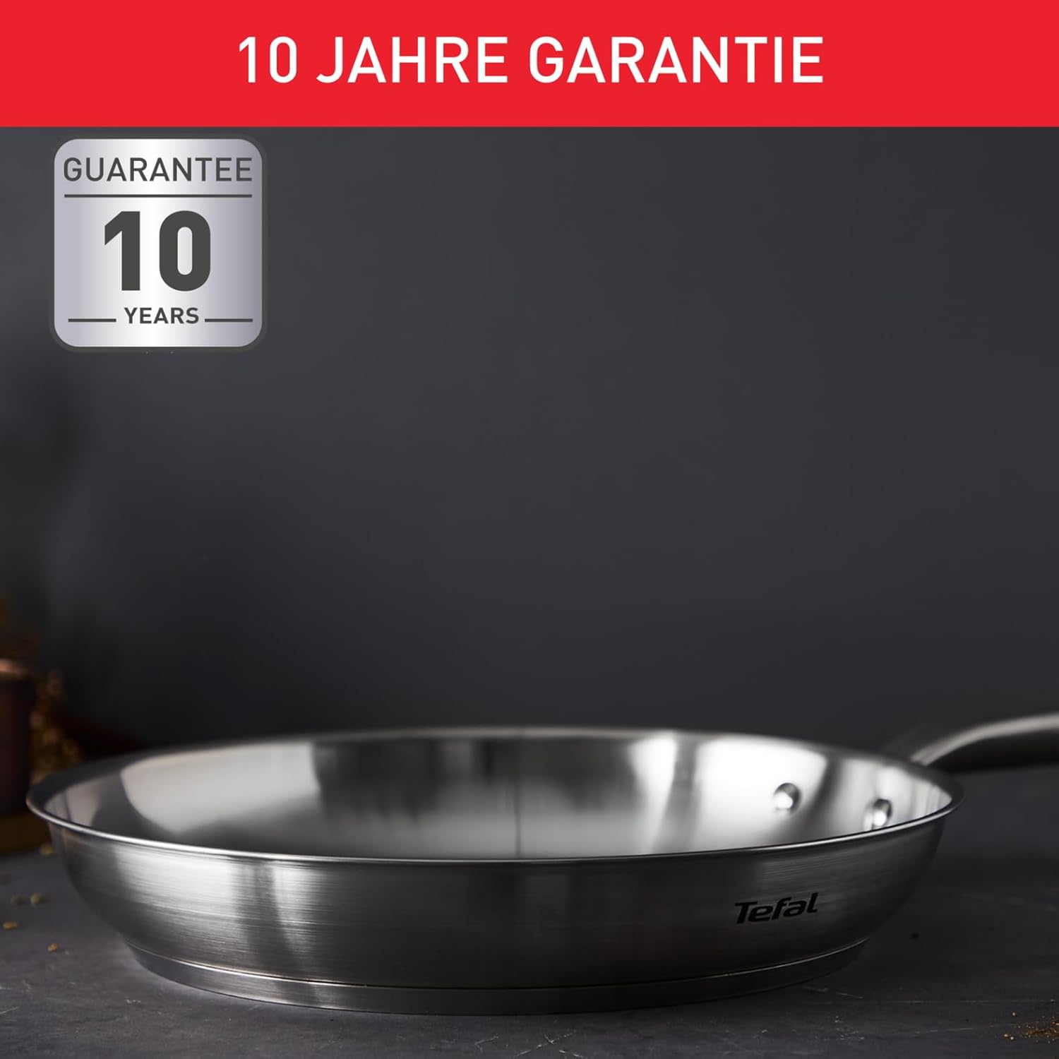 TEFAL VIRTUOSO E49206 Frying Pan, 28 cm, Uncoated High Quality Premium Stainless Steel Induction Frying, Recipes (English Language Not Guaranteed) – Bild 3